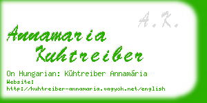 annamaria kuhtreiber business card