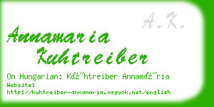 annamaria kuhtreiber business card